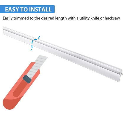 Shower Glass Door Seal Strip - 4–6mm Rubber Weatherproof Seal for Bath Screens and Glass Doors