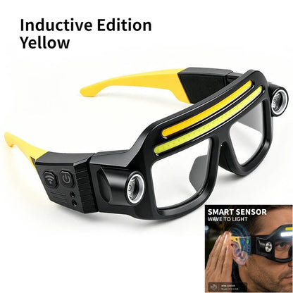 Rechargeable COB LED Glasses Headlight - USB-C Waterproof Adjustable Work Light for Car Repair