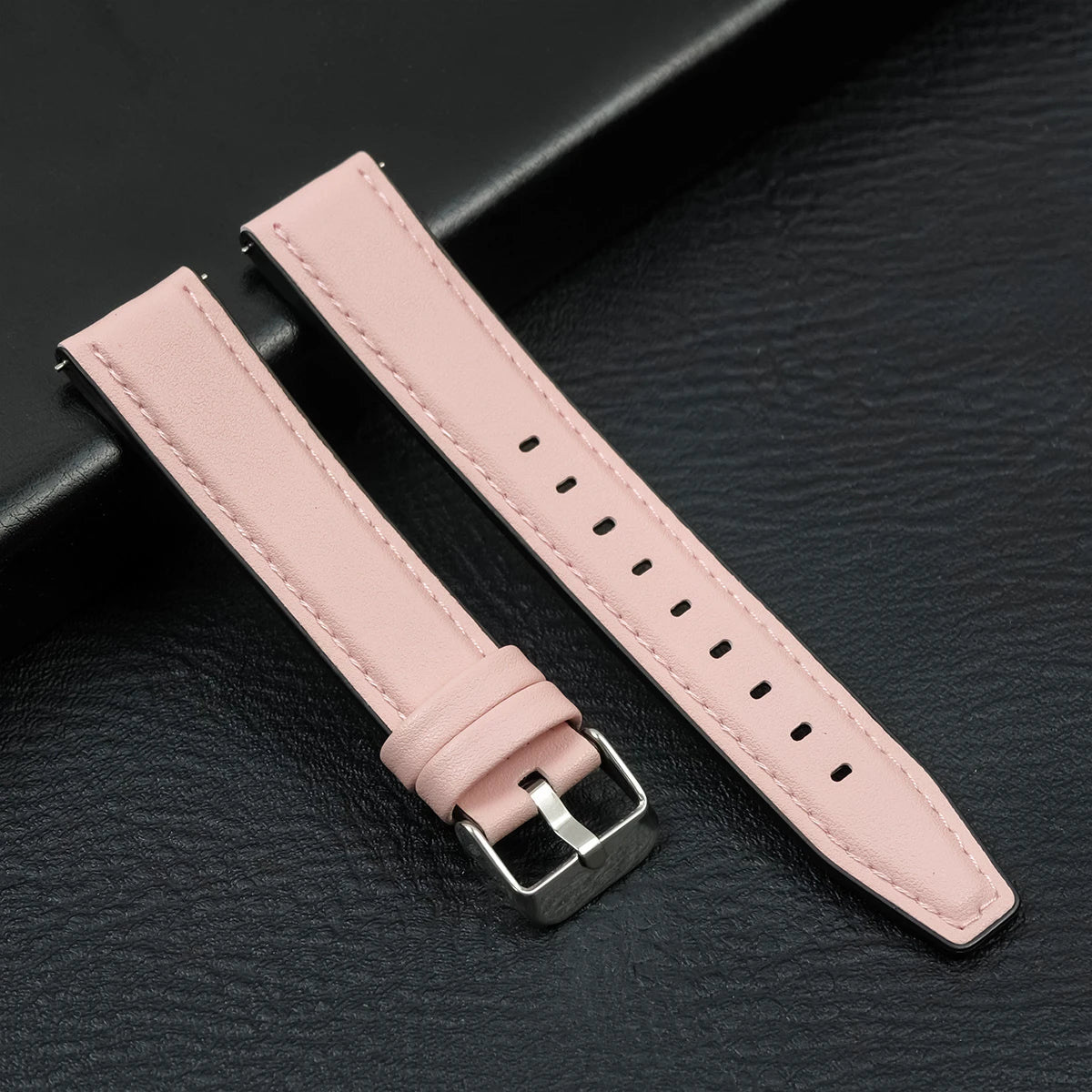 Leather Watch Strap 20mm/22mm - Vintage Replacement Band for Samsung Galaxy Watch 7/6/5/4 and Xiaomi Redmi Watch 3 Lite/Active