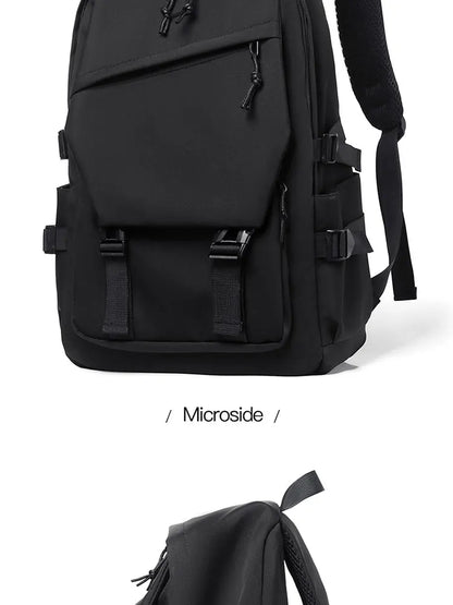 15 Inch Polyester Waterproof Men’s Backpack – Simple, Fashionable Student & Couple Computer Bag