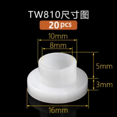 M2-M16 Nylon Step T-Type Washers — Plastic Insulated Crystal Gaskets for M2, M3, M4, M5, M6, M8, M10, M12, M14, M16