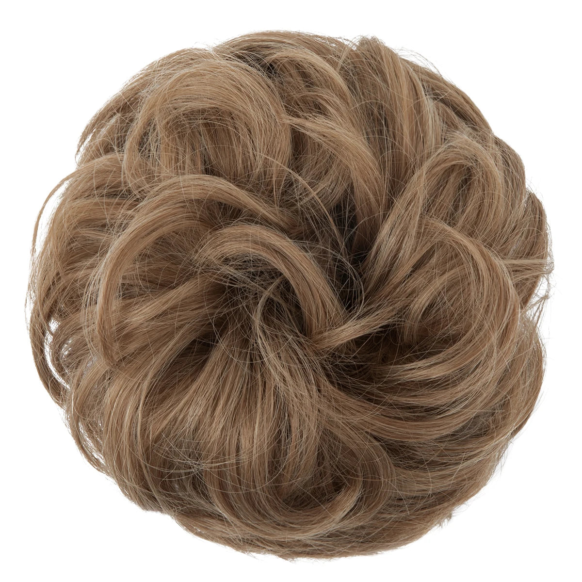 Synthetic Messy Hairpiece Chignon Scrunchie – Blonde & Brown Donut Bun for Women, Elastic Daily Use Hair Extension H9