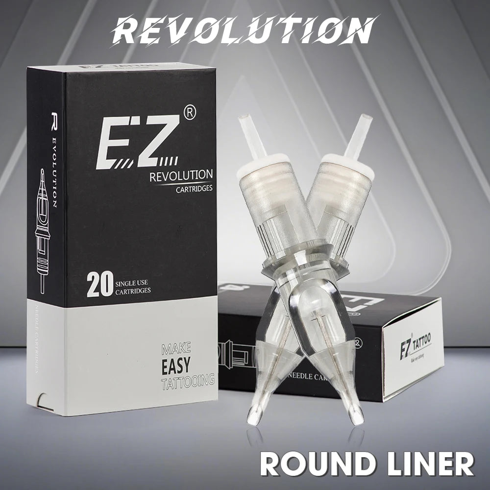 EZ Revolution RC0803RLT Tattoo Cartridge Needles - Round Liner Super Tight 7mm Taper for Rotary Pen Machine 20-Pack