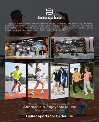 Baasploa Lightweight Running Shoes for Men - 2023 Designer Mesh Lace-Up Sneakers for Outdoor Sports