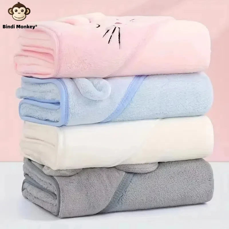 Animal Baby Bathrobe – Soft, Quick-Absorbent Hooded Coral Velvet Sleeping & Cuddle Robe for All Occasions