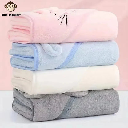 Animal Baby Bathrobe – Soft, Quick-Absorbent Hooded Coral Velvet Sleeping & Cuddle Robe for All Occasions