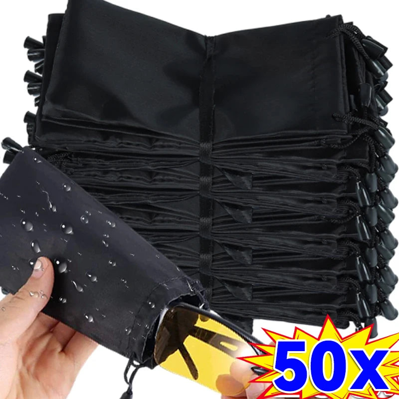 1/100pcs Portable Soft Cloth Sunglasses Bag – Waterproof Microfiber Dust Pouch Eyewear Storage Case
