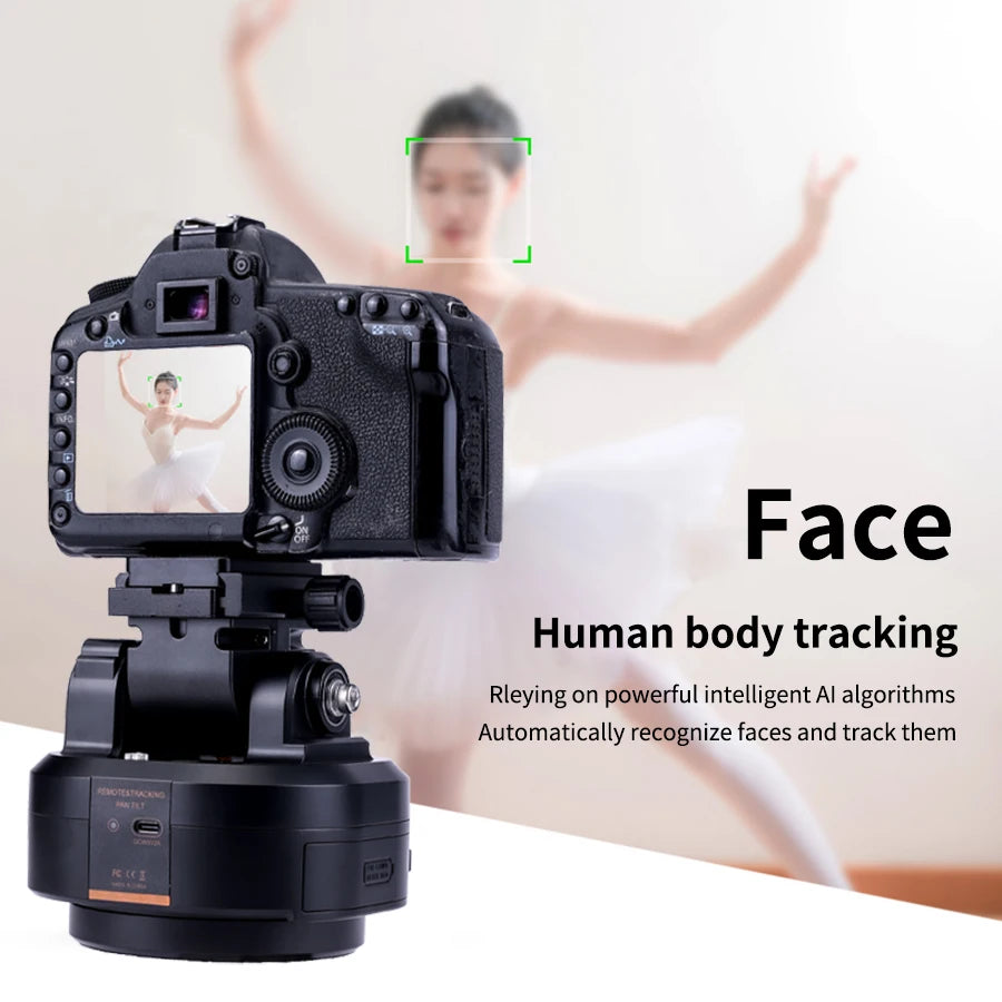 ZIFON YT2000 Remote Motorized PTZ - AI Face Recognition, 360° Horizontal Rotation for Camera, Smartphone & Action Camera Live Stream