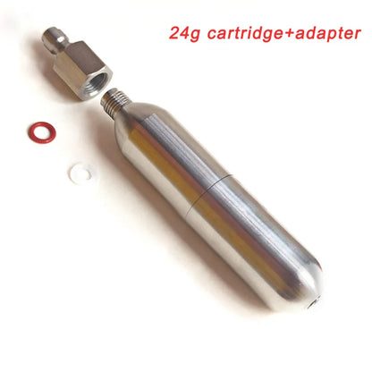 3/8-24UNF CO2 Cartridges – High Pressure Stainless Steel Rechargeable Cylinder for Oxygen Training, Scuba & Rescue Vest