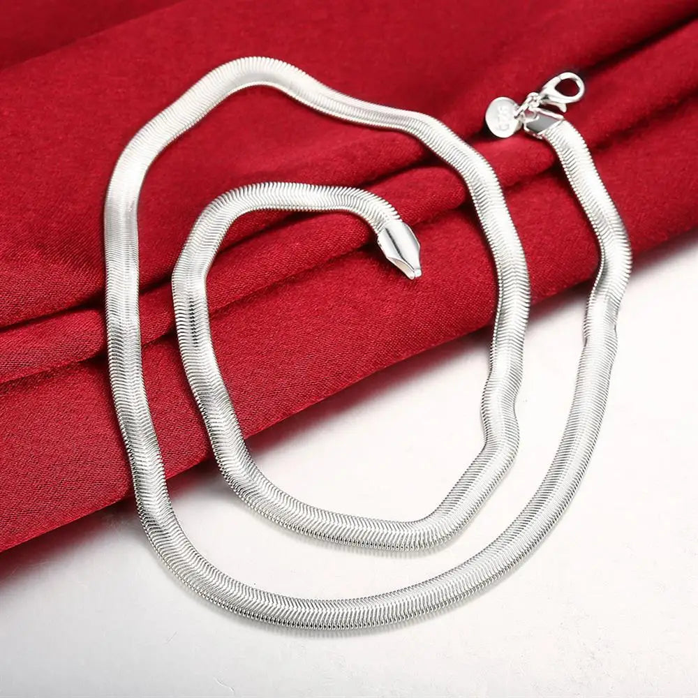 1MM 925 Sterling Silver Snake Chain Necklace – High-Quality Fashion Jewelry for Men & Women