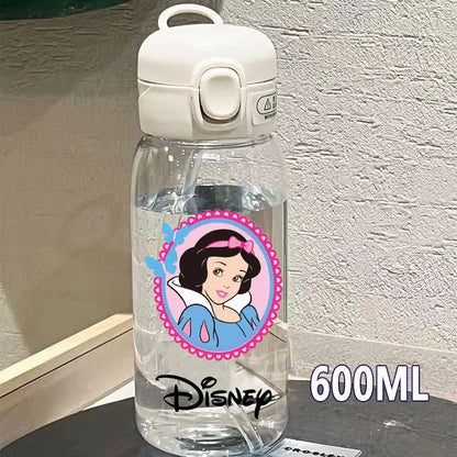 600/400ML Mermaid Princess Water Cup – Portable Transparent Plastic Sport Bottle for Kids