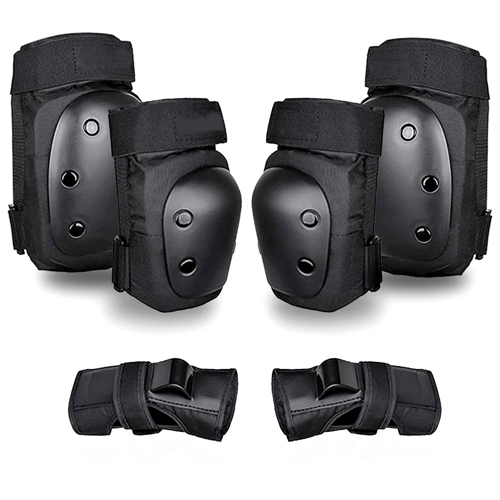 Adult/Kids 6-in-1 Protective Gear Set – Knee Pads, Elbow Pads & Wrist Guards for Skating, Skateboarding, Scooter & BMX