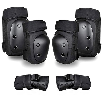 Adult/Kids 6-in-1 Protective Gear Set – Knee Pads, Elbow Pads & Wrist Guards for Skating, Skateboarding, Scooter & BMX