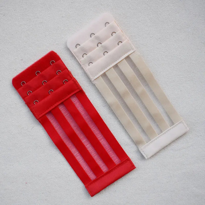 15cm/20cm Bra Extension Straps for Women – Elastic Adjustable Extenders with 3 or 4 Buckles & Hook Clips