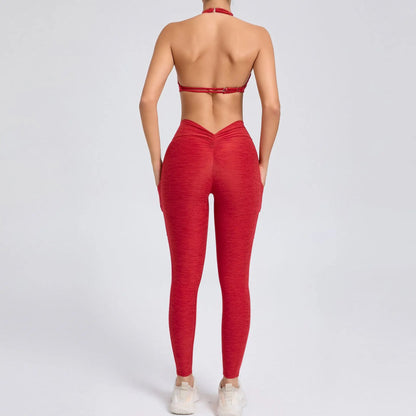 Sexy Women’s Yoga Set – Crop Top Sports Bra & Shorts Gym Tracksuit for Running, Fitness & Workout