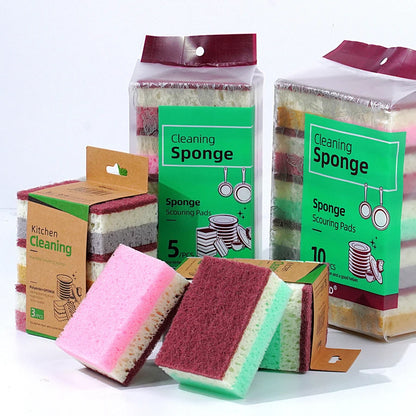 High-Density Kitchen Cleaning Sponge Cloth - Non-Greasy Dishwashing & Pot Scrubbing Cleaning Cloth