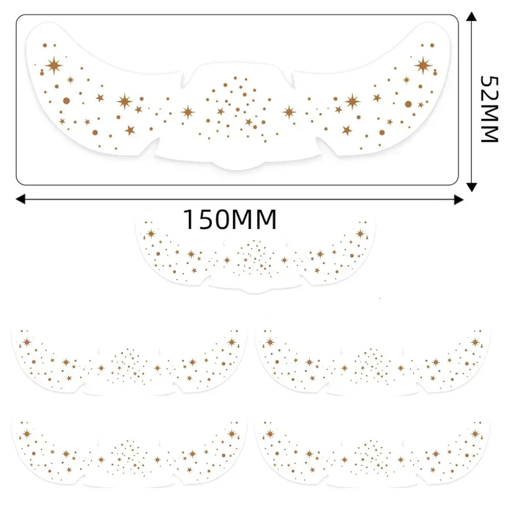 6pcs Hot Stamping Freckles Makeup Patches – Metallic Gold & Silver Temporary Tattoo Stickers for Face