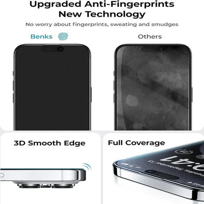 Matte Frosted Screen Protector for iPhone 11–16 Series – Oleophobic Coating, Dust-Free Installation, Anti-Glare Glass Film