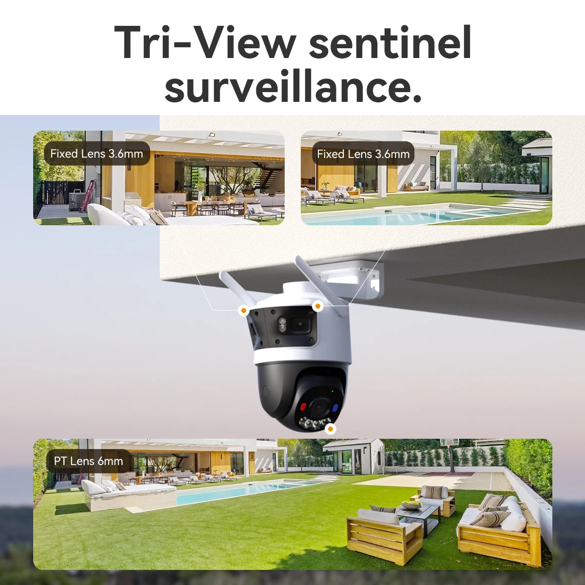 IMOU 11MP Multi-Lens WiFi Security Camera – Outdoor PTZ Surveillance with AI Human/Vehicle Detection & Color Night Vision