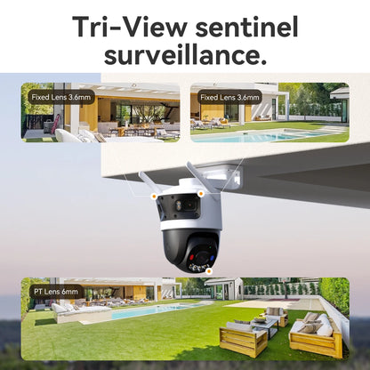 IMOU 11MP Multi-Lens WiFi Security Camera – Outdoor PTZ Surveillance with AI Human/Vehicle Detection & Color Night Vision
