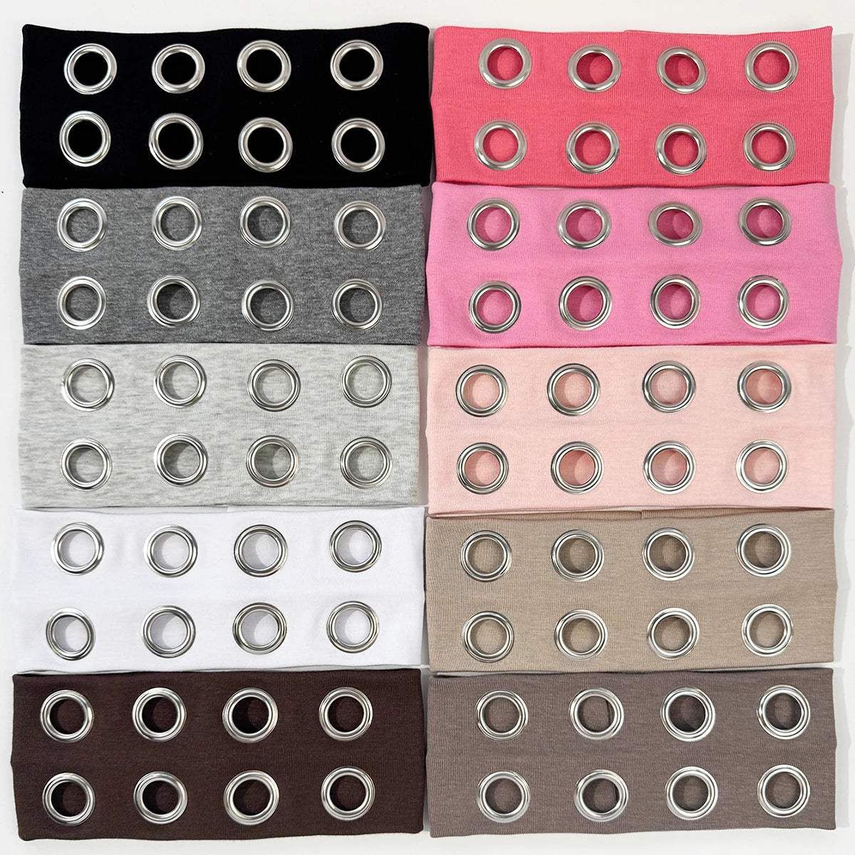Punk Metal Hollow Eye Headband - Hip-Hop Rock Style Stretch Hair Accessory for Men & Women Music Festivals