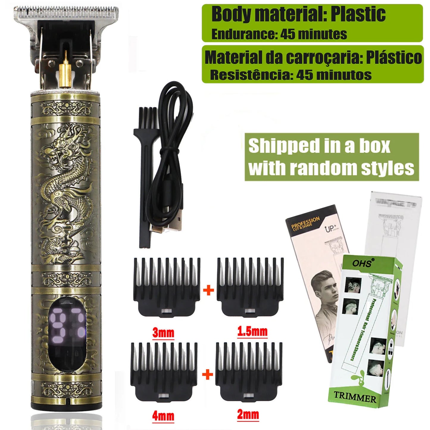T9 Electric Hair Clipper & Beard Trimmer — 0mm Precision Body Hair Shaver for Men, Professional Haircut & Grooming