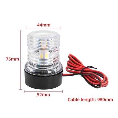 12V/24V LED Boat Navigation Light – 360° Fold Down Marine Signal Anchor Light for Yacht & Sailing