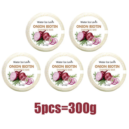 Onion & Biotin Shampoo Soap Bar 60g with Rosemary Extract for Moisturizing Hair Care