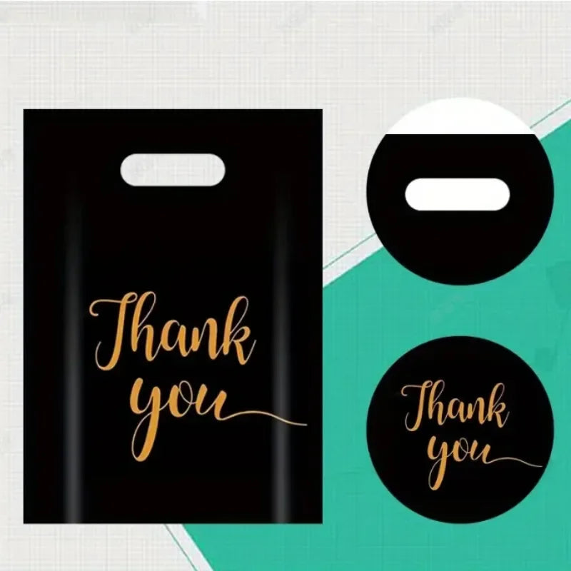 100PCS Black Thanksgiving Gift Bags – Candy & Product Packaging for Wedding, Birthday, Party Decoration