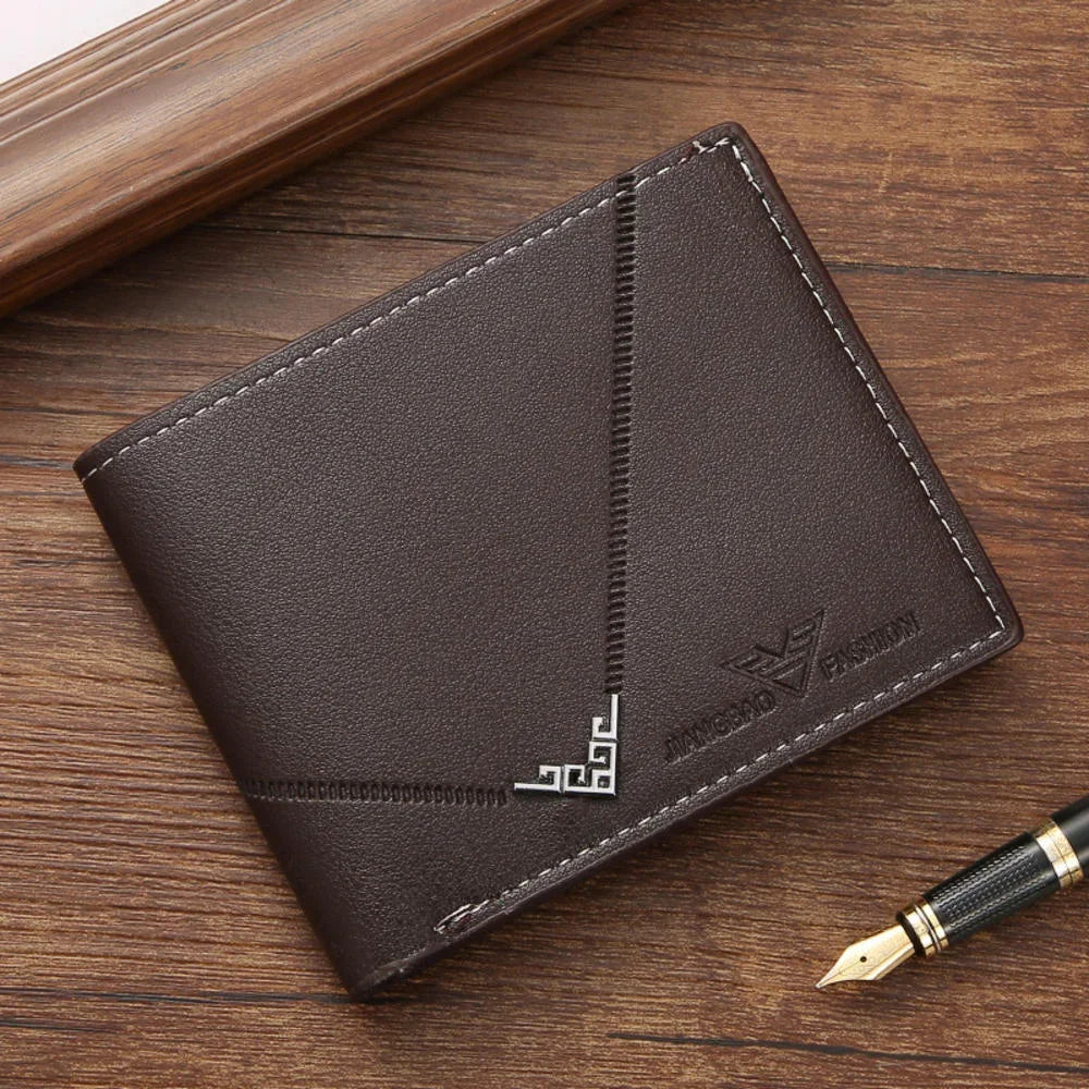 Men's Soft Leather Short Bifold Wallet with Credit Card & ID Holder – Business Billfold