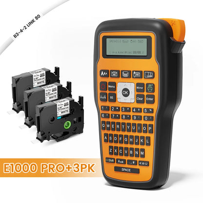 E1000 PRO Industrial Label Printer - Portable Heat Shrink Tube Printer Compatible with Brother HSE-231 and HSE-631 for Cable Marking
