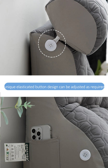 Soft Lumbar Bedside Cushion – Wedge Pillow for Back Support, TV Lounger & Reading, Decorative Bed Pillow