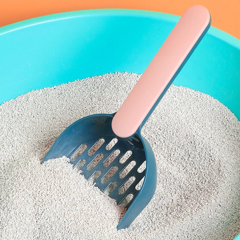 Plastic Cat Litter Scoop with Base | Self-Cleaning Shovel for Cat Litter Box | Kitten Toilet Clean Tools & Supplies