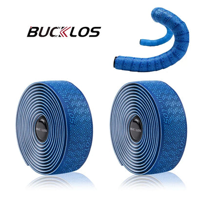 BUCKLOS Road Bike Handlebar Tape – PU Shock-Absorbing Anti-Slip Wrap with Bar End Plugs for Cycling