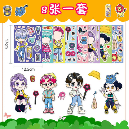 8/16/24pcs K-Pop Demon Hunters Puzzle Stickers – Cute Cartoon DIY Decals for Phone, Laptop & Luggage