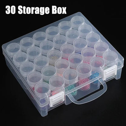 30-Bottle Bead Organizer with Lids – Diamond Painting & DIY Craft Storage Containers