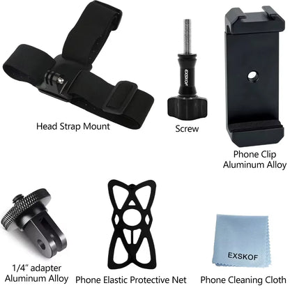 Adjustable Anti-Slip Head Strap Mount - Hands-Free Headband Holder for GoPro, SJCAM, AKASO, Insta360 and DJI Action Cameras