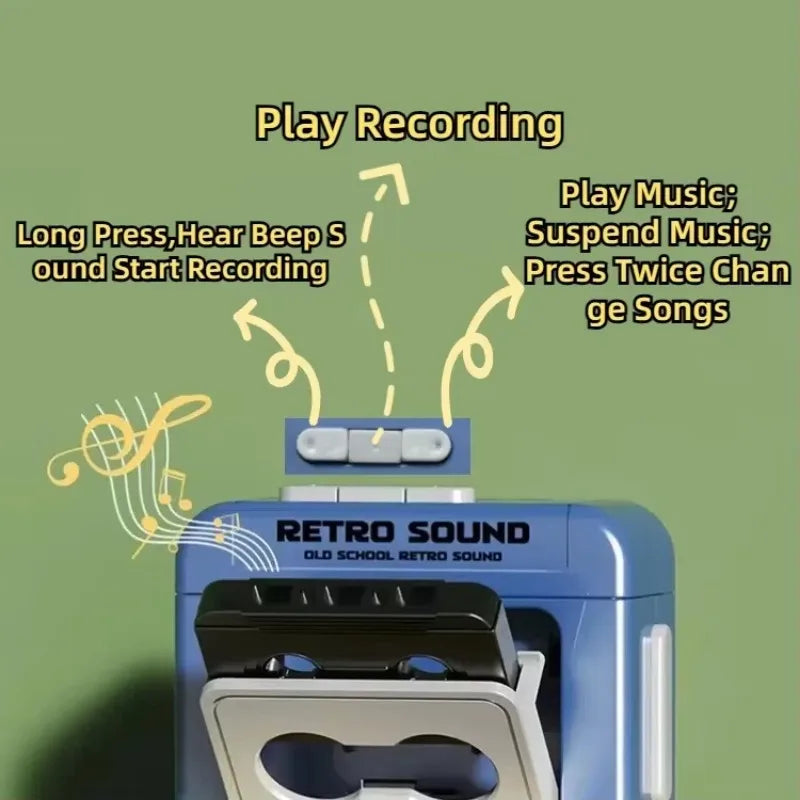 Retro Recorder Keychain - 15-Second Voice Recorder Cassette Tape Pendant for Bags, Couples & Friends