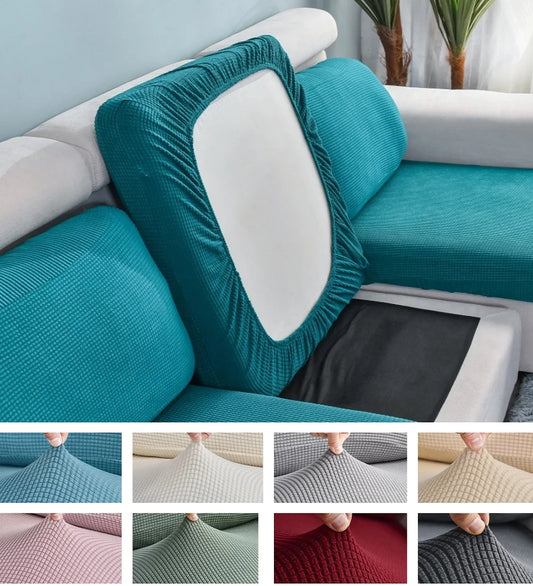 Polar Fleece Sofa Cushion Cover - Elastic Furniture Protector Slipcover for Living Room Sofa Chair Pet Kids Mat 10 Sizes