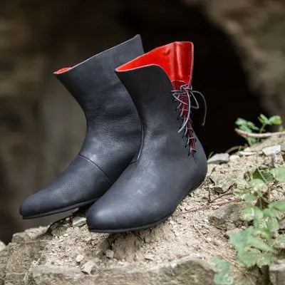 Men’s Medieval PU Leather Ankle Boots - Victorian Renaissance Knight LARP Cosplay Shoes