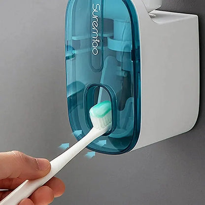 Automatic Toothpaste Dispenser & Toothbrush Holder – Wall-Mount Bathroom Accessories, Lazy Toothpaste Squeezer