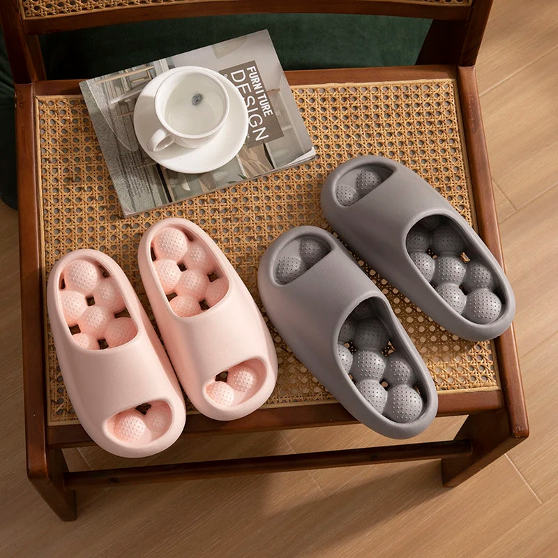 TZLDN Ergonomic EVA Bathroom Slippers - Unisex Waterproof Massage Slides with Breathable Comfort