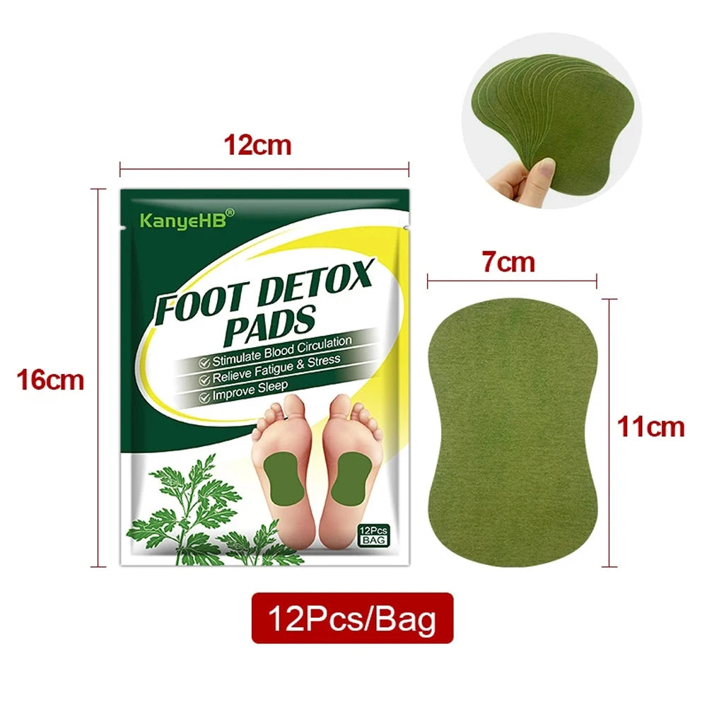Detox Foot Patches – 12/24PCS Natural Herbal Pads with Wormwood & Artemisia for Toxin Cleansing, Stress Relief & Better Sleep