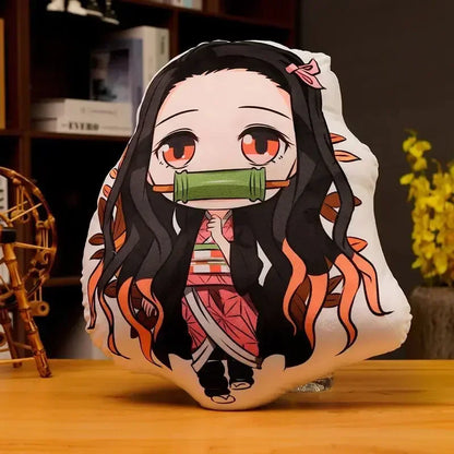 Demon Slayer Kimetsu no Yaiba Plush Cushion – Anime Dakimakura Pillow Tanjiro Nezuko Zenitsu Inosuke Kawaii Doll