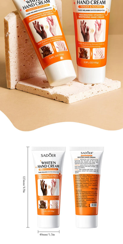 1/2/3pcs SADOER 100g Hand Cream – Moisturizing, Brightening & Non-Greasy Hydration for Soft, Beautiful Hands (Travel Size)