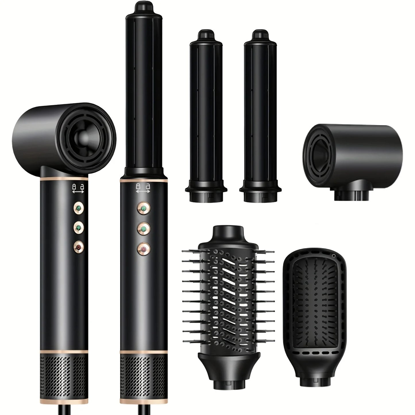 5-in-1 High-Speed Brushless Hair Dryer Brush – Negative Ionic Hot Air Styling Comb & Auto Hair Curler