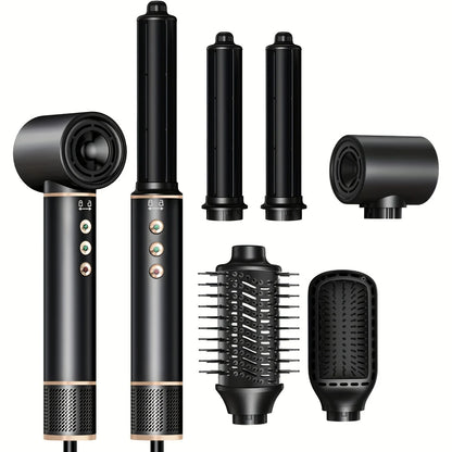 5-in-1 High-Speed Brushless Hair Dryer Brush – Negative Ionic Hot Air Styling Comb & Auto Hair Curler