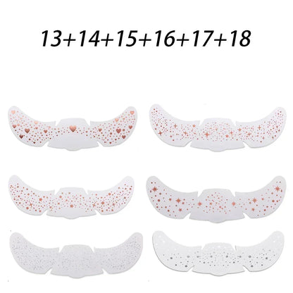 6pcs Hot Stamping Freckles Makeup Patches – Metallic Gold & Silver Temporary Tattoo Stickers for Face