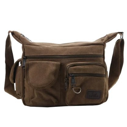 Men's Casual Sling Bag – Vintage Crossbody Messenger Shoulder Bag for Travel & Outdoor Use