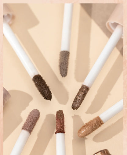 QIBEST Double-Head Glitter Liquid Eyeshadow – Contour Blush, Shimmer & Matte Pigment for Natural Cheek & Eye Makeup